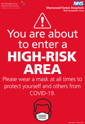 Facemask High Risk Area Poster