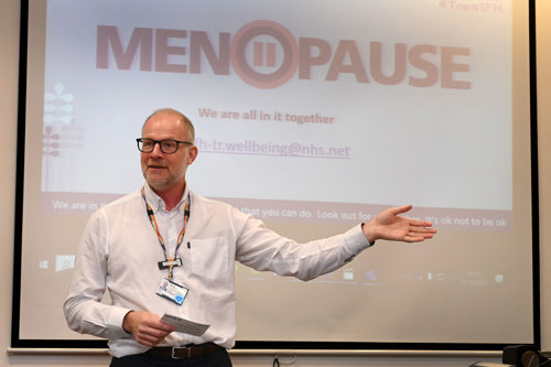 Paul Robinson opening the World Menopause Day Event 2023