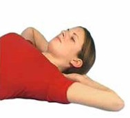 Stretch behind head while lay down